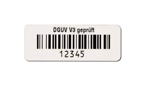 Barcodeetiketten Folienetiketten "DGUV V3 geprüft"