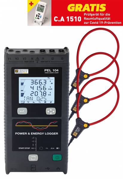Energierecorder CA PEL 104 mit Stromzangen Energierecorder CA PEL 104 mit Stromzangen