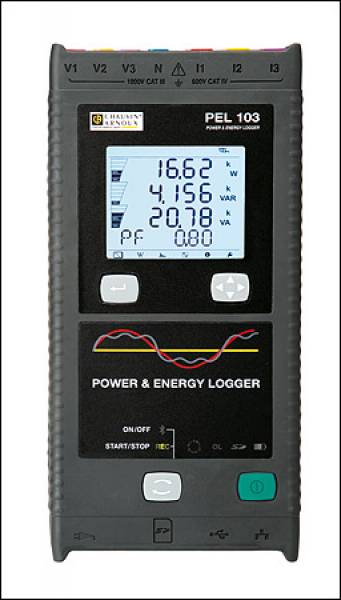 PEL 103 mit Anzeige, Leistungs- und Energierecorder